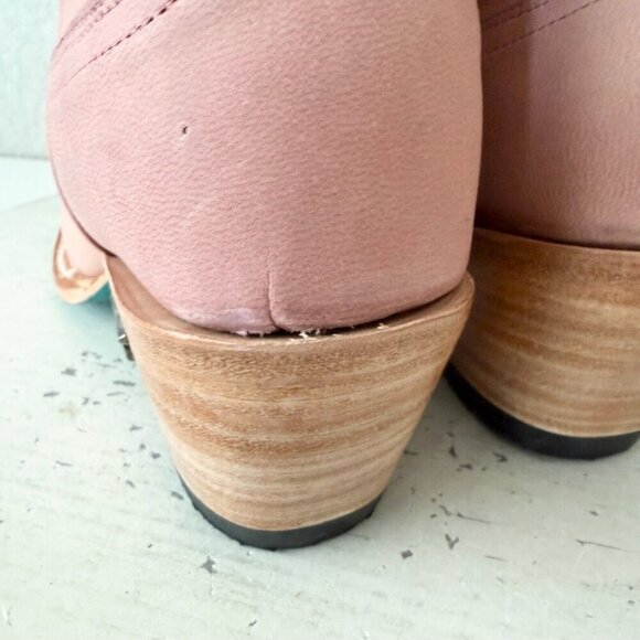 Lane SMOKESHOW Pink Cowboy Bootie Womens 6 Leather Western Cowgirl Short Boots - Picture 3 of 12